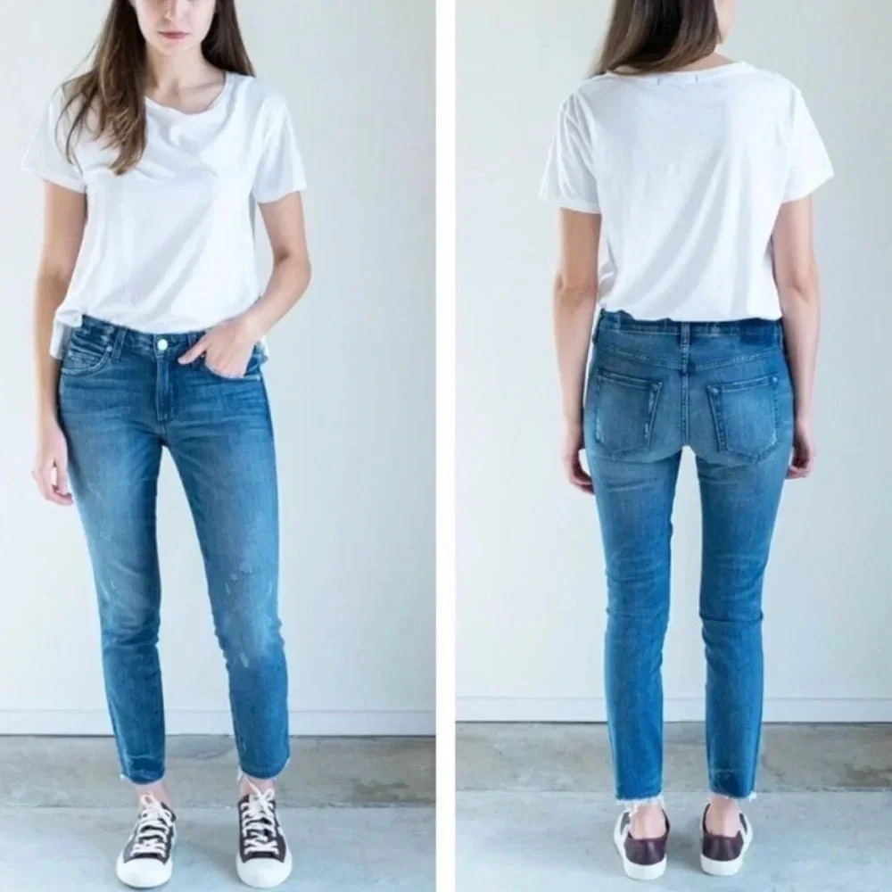 AMO Blue Ankle Crop Jeans